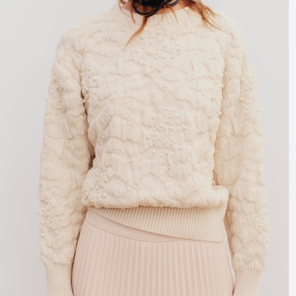 Zara pearl embellished sweater NWOT - Picture 1 of 6